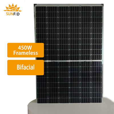 Konut Enerji Depolama Sistemi için 450W Çerçevesiz Monokristal Güneş Paneli Bifacial 10BB
