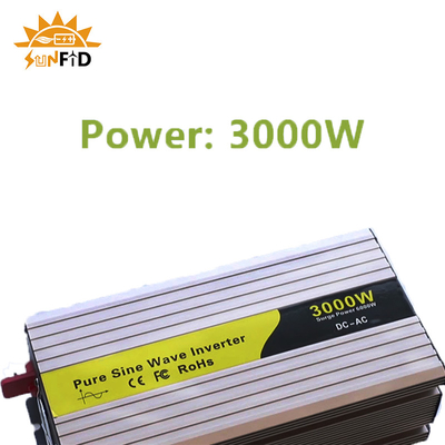 24V 48V 3000 Watt Saf Sinüs İnvertörü 12 Volt DC'den AC 110V 220V Güneş Enerjisine