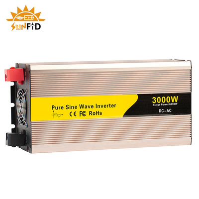 24V 48V 3000 Watt Saf Sinüs İnvertörü 12 Volt DC'den AC 110V 220V Güneş Enerjisine