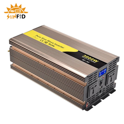 24V 48V 3000 Watt Saf Sinüs İnvertörü 12 Volt DC'den AC 110V 220V Güneş Enerjisine