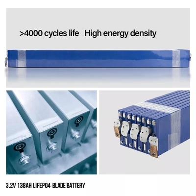 Güneş Enerjisi Depolama Sistemi için Blade Lifepo4 Hücreleri 3.2 V 138AH