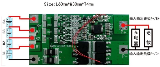 Şarj Edilebilir BMS Pil Lityum 3.2v 4s 10a 12.8v Koruma Devre Kartı